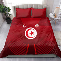 Tunisia National Flag Bedding Set with Crescent Star Emblem and Red Sport Design
