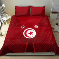 Tunisia National Flag Bedding Set with Crescent Star Emblem and Red Sport Design