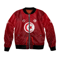 Tunisia National Flag Bomber Jacket with Crescent Star Emblem and Red Sport Design
