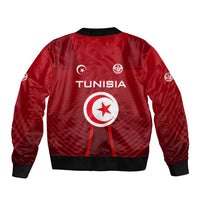 Tunisia National Flag Bomber Jacket with Crescent Star Emblem and Red Sport Design