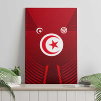 Tunisia National Flag Canvas Wall Art with Crescent Star Emblem and Red Sport Design