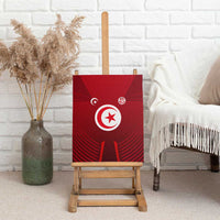 Tunisia National Flag Canvas Wall Art with Crescent Star Emblem and Red Sport Design