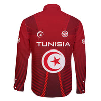 Tunisia National Flag Family Matching Short Sleeve Bodycon Dress and Hawaiian Shirt with Crescent Star Emblem and Red Sport Design