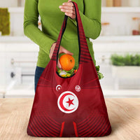 Tunisia National Flag Grocery Bag with Crescent Star Emblem and Red Sport Design