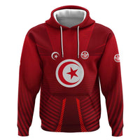 Tunisia National Flag Hoodie with Crescent Star Emblem and Red Sport Design