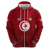 Tunisia National Flag Hoodie with Crescent Star Emblem and Red Sport Design
