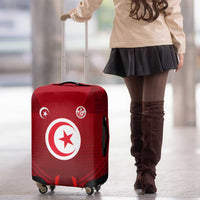 Tunisia National Flag Luggage Cover with Crescent Star Emblem and Red Sport Design
