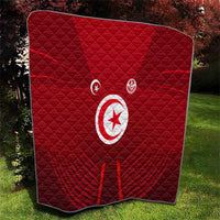 Tunisia National Flag Quilt with Crescent Star Emblem and Red Sport Design