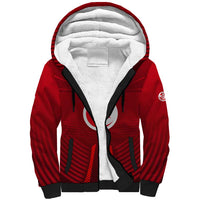 Tunisia National Flag Sherpa Hoodie with Crescent Star Emblem and Red Sport Design