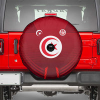 Tunisia National Flag Spare Tire Cover with Crescent Star Emblem and Red Sport Design