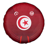 Tunisia National Flag Spare Tire Cover with Crescent Star Emblem and Red Sport Design