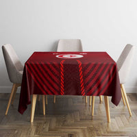 Tunisia National Flag Tablecloth with Crescent Star Emblem and Red Sport Design