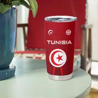 Tunisia National Flag Tumbler Cup with Crescent Star Emblem and Red Sport Design