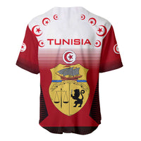 Tunisia Patriotic Baseball Jersey with National Crest, Crescent Star and Country Map