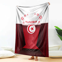 Tunisia Patriotic Blanket with National Crest, Crescent Star and Country Map