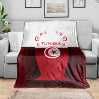 Tunisia Patriotic Blanket with National Crest, Crescent Star and Country Map
