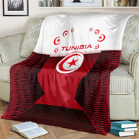 Tunisia Patriotic Blanket with National Crest, Crescent Star and Country Map