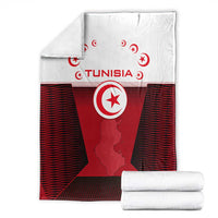 Tunisia Patriotic Blanket with National Crest, Crescent Star and Country Map