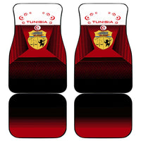 Tunisia Patriotic Car Mats with National Crest, Crescent Star and Country Map