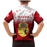 Tunisia Patriotic Family Matching Mermaid Dress and Hawaiian Shirt with National Crest, Crescent Star and Country Map