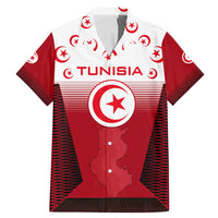 Tunisia Patriotic Family Matching Mermaid Dress and Hawaiian Shirt with National Crest, Crescent Star and Country Map