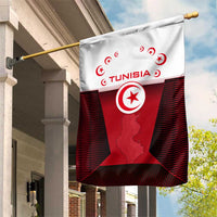 Tunisia Patriotic Garden Flag with National Crest, Crescent Star and Country Map
