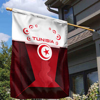 Tunisia Patriotic Garden Flag with National Crest, Crescent Star and Country Map