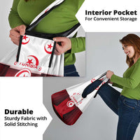Tunisia Patriotic Grocery Bag with National Crest, Crescent Star and Country Map