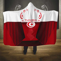 Tunisia Patriotic Hooded Blanket with National Crest, Crescent Star and Country Map