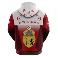 Tunisia Patriotic Hoodie with National Crest, Crescent Star and Country Map