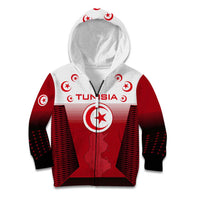 Tunisia Patriotic Kid Hoodie with National Crest, Crescent Star and Country Map