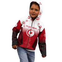Tunisia Patriotic Kid Hoodie with National Crest, Crescent Star and Country Map
