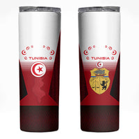 Tunisia Patriotic Skinny Tumbler with National Crest, Crescent Star and Country Map