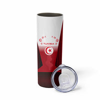 Tunisia Patriotic Skinny Tumbler with National Crest, Crescent Star and Country Map