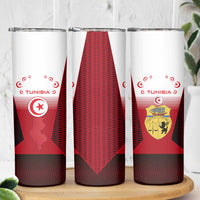 Tunisia Patriotic Skinny Tumbler with National Crest, Crescent Star and Country Map