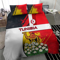 Tunisia Bedding Set with Camel, Jasmine Flowers, and National Flag Design