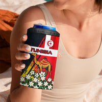 Tunisia 4 in 1 Can Cooler Tumbler with Camel, Jasmine Flowers, and National Flag Design
