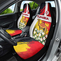 Tunisia Car Seat Cover with Camel, Jasmine Flowers, and National Flag Design