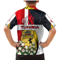 Tunisia Family Matching Mermaid Dress and Hawaiian Shirt with Camel, Jasmine Flowers, and National Flag Design