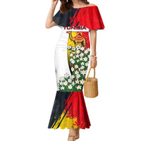 Tunisia Family Matching Mermaid Dress and Hawaiian Shirt with Camel, Jasmine Flowers, and National Flag Design