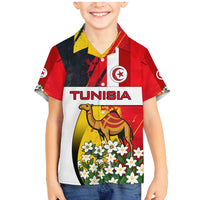 Tunisia Family Matching Mermaid Dress and Hawaiian Shirt with Camel, Jasmine Flowers, and National Flag Design