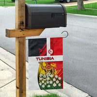 Tunisia Garden Flag with Camel, Jasmine Flowers, and National Flag Design