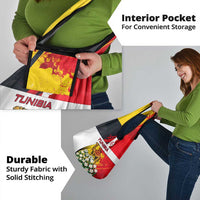 Tunisia Grocery Bag with Camel, Jasmine Flowers, and National Flag Design