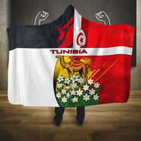 Tunisia Hooded Blanket with Camel, Jasmine Flowers, and National Flag Design