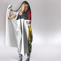 Tunisia Hooded Blanket with Camel, Jasmine Flowers, and National Flag Design