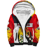 Tunisia Sherpa Hoodie with Camel, Jasmine Flowers, and National Flag Design