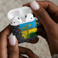 Rwanda Independence Day Unite Paix Progres AirPods Case African Geometric Pattern - Power Fist And Coffee Branch Art