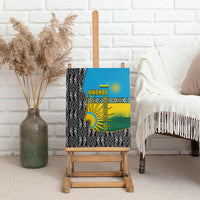 Rwanda Independence Day Unite Paix Progres Canvas Wall Art African Geometric Pattern - Power Fist And Coffee Branch Art