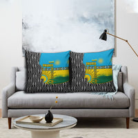 Rwanda Independence Day Unite Paix Progres Pillow Cover African Geometric Pattern - Power Fist And Coffee Branch Art