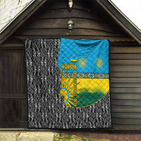 Rwanda Independence Day Unite Paix Progres Quilt African Geometric Pattern - Power Fist And Coffee Branch Art